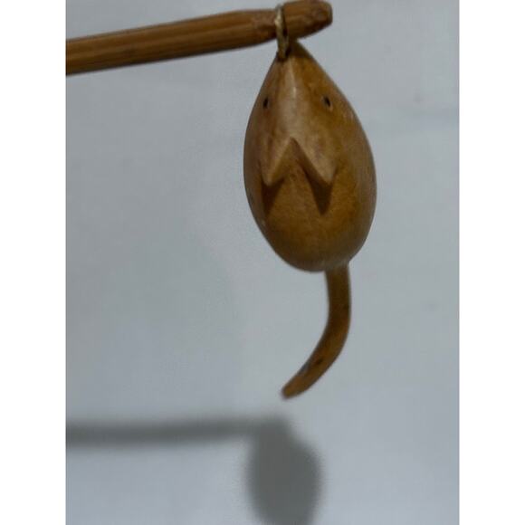 MCM Siamese Cat Solid Wood statue Folk Art Sculpture Hand Carved 12" collector - Picture 10 of 11